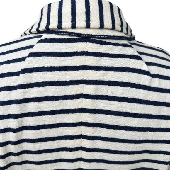 J.CREW size M blazer cream with navy stripes cotton - Picture 8 of 11